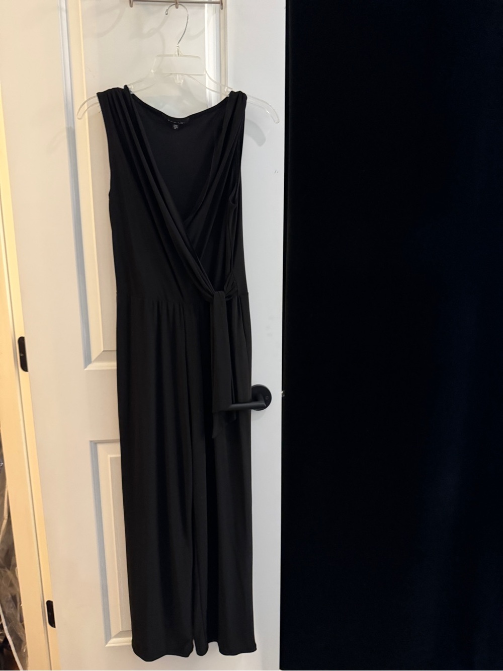 Tahari Black Sleeveless Wrap Maxi Dress